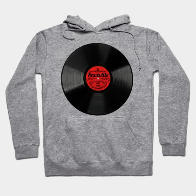 Knoxville Gift Retro Musical Art Vintage Vinyl Record Design Hoodie by Tennessee Design Studio